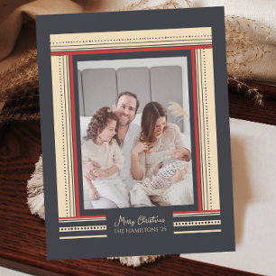 Tarjeta Festiva Glamorosa cinta de Navidades africanos fronterizos