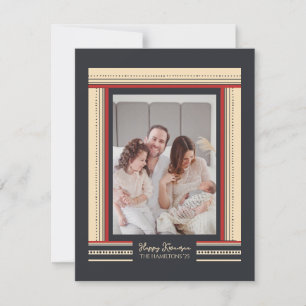 Tarjeta Festiva Glamoroso patrón africano de la frontera de la cin