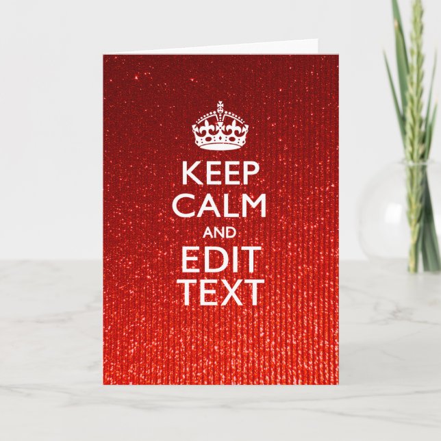 Tarjeta Festiva Glamour Rojo Festividad Personalizada Mantener la  (Anverso)