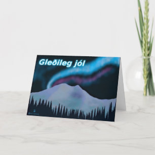 Tarjeta Festiva Gleðileg Jól - Blue Aurora