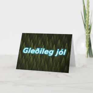 Tarjeta Festiva Gleðileg Jól - Coníferas