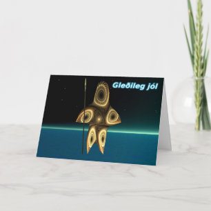 Tarjeta Festiva Gleðileg jól - Fractal Inuit Hunter