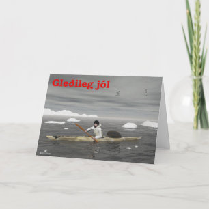 Tarjeta Festiva Gleðileg Jól - Inuit Kayak