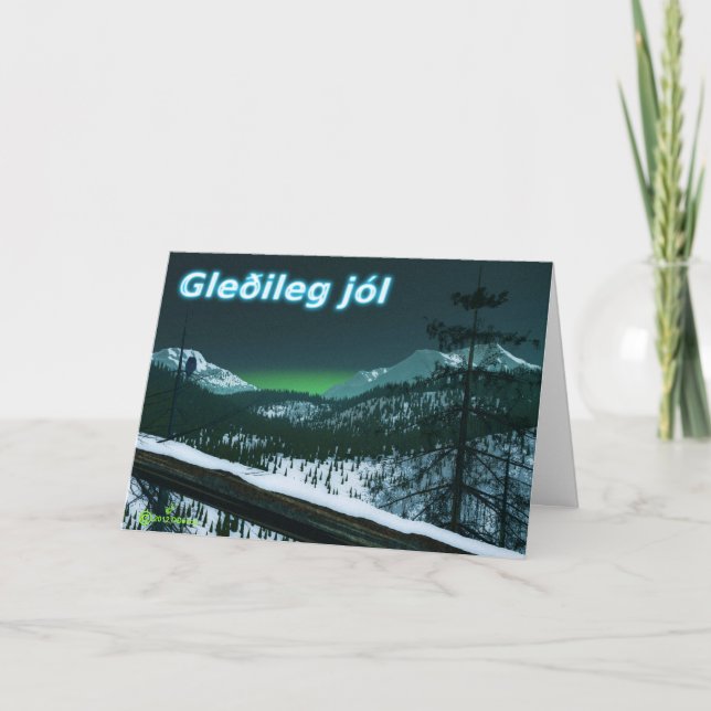 Tarjeta Festiva Gleðileg Jól - Noche silenciosa (Anverso)