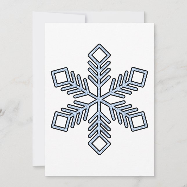 Tarjeta Festiva Glitter Snowflake - Baby Blue Branches (Anverso)