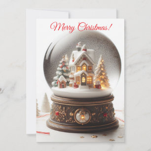 Tarjeta Festiva Globe de nieve navideña