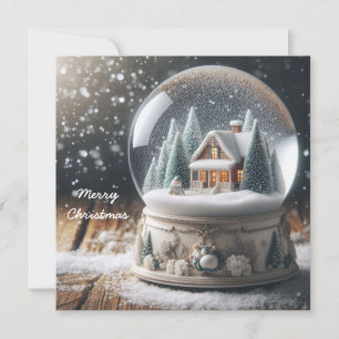 Tarjeta Festiva Globe de nieve navideña