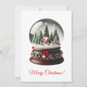 Tarjeta Festiva Globe de nieve navideña