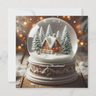 Tarjeta Festiva Globe de nieve navideña