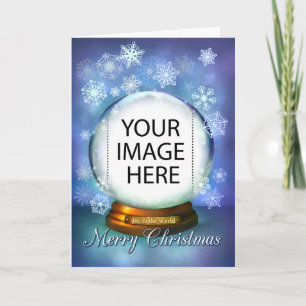 Tarjeta Festiva Globe de nieve para tu propia foto