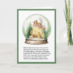 Tarjeta Festiva Globe Religioso de Nieve Natividad de San Andrés N