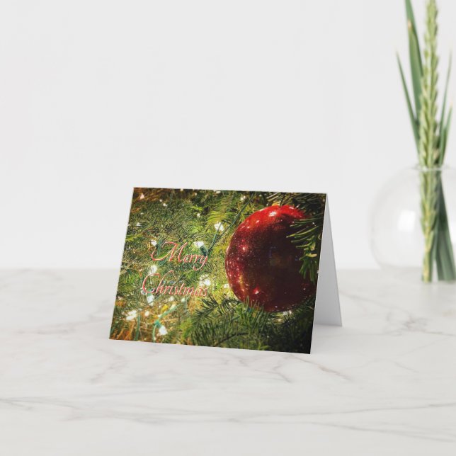 Tarjeta Festiva Globe Rojo navidades (Anverso)