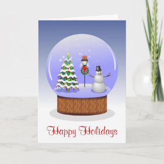 Tarjeta Festiva Globo de la nieve buenas fiestas
