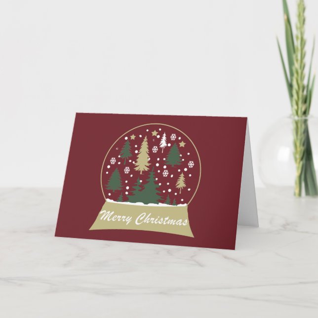 Tarjeta Festiva Globo de nieve decorado de forma moderna (Anverso)