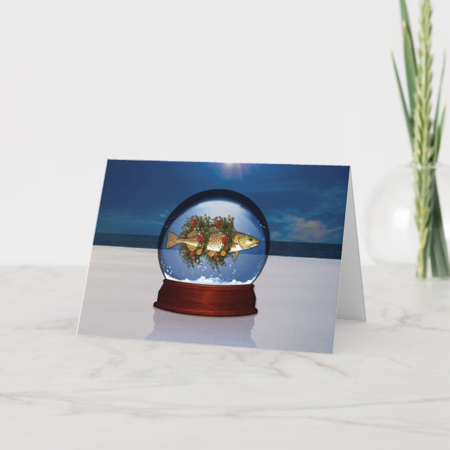 Tarjeta Festiva Globo de Nieve en navidades (Anverso)