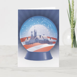 Tarjeta Festiva globo de nieve obama