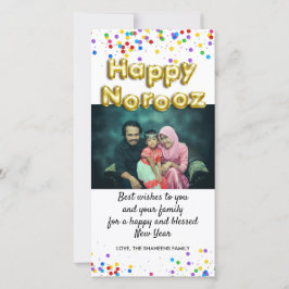 Tarjeta Festiva Globo de oro Feliz Año Nuevo noruego foto