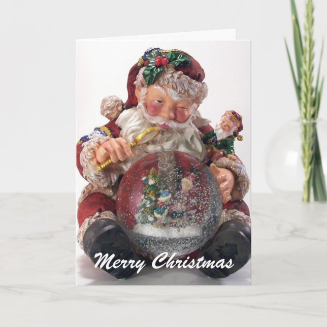 Tarjeta Festiva globo de santa (Anverso)