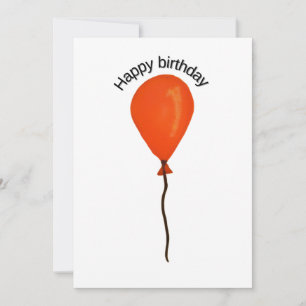 Tarjeta Festiva Globo naranja feliz cumpleaños