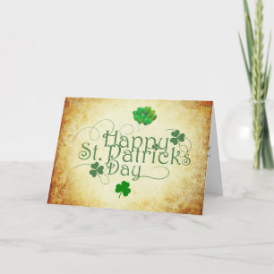 Tarjeta Festiva globo verde día de San Patricio trébol hoja trébol