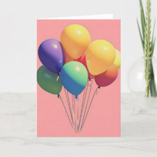 Tarjeta Festiva Globos de color rosa
