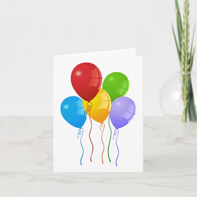 Tarjeta Festiva Globos de colores (Anverso)