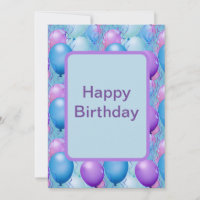 Globos de cumpleaños azules y rosas