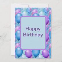 Globos de cumpleaños azules y rosas