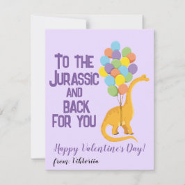 Tarjeta Festiva Globos de dinosaurio Jurásico lindo niños San Vale