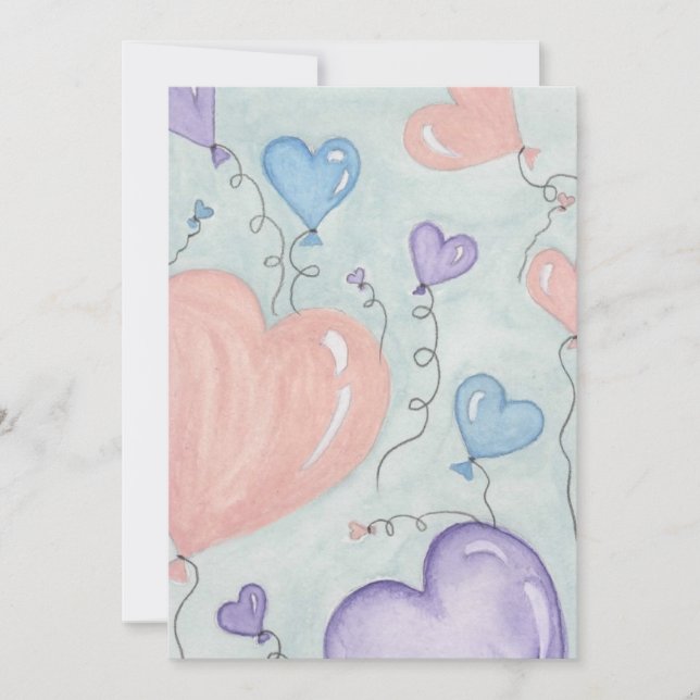 Tarjeta Festiva Globos de San Valentín (Anverso)