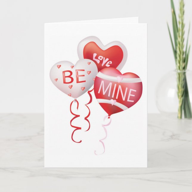 Tarjeta Festiva Globos de San Valentín (Anverso)