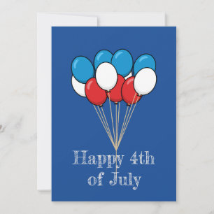 Tarjeta Festiva Globos patrióticos de Blue White Red Personaliza