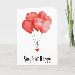 Tarjeta Festiva Globos rojos simples pero felices