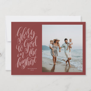 Tarjeta Festiva Gloria a Dios en la foto religiosa más alta