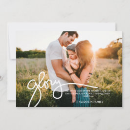 Tarjeta Festiva Gloria a Dios en la más alta foto escrita a mano