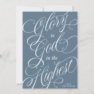 Tarjeta Festiva Gloria a Dios en las alturas foto de escritura rel