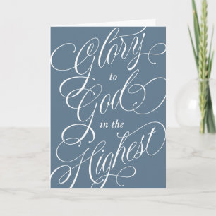 Tarjeta Festiva Gloria a Dios en las alturas foto de escritura rel
