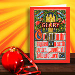 Tarjeta Festiva Gloria a Dios en lo más alto...<br><div class="desc">Crédito de la imagen: Gloria a Dios en el cromosógrafo antiguo más alto,  publicado originalmente por Marcus Ward and Company,  Belfast y Londres,  Reino Unido,  c. 1870,  de la colección privada de ephemera religiosa del diseñador.   sellos para sobres coincidentes disponibles!</div>