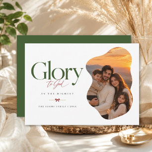 Tarjeta Festiva Gloria a Dios Foto Ondulada Religiosa Moderna Navi