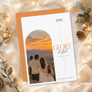 Tarjeta Festiva Gloria a Dios Foto Religiosa de la Puesta del Sol
