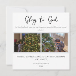 Tarjeta Festiva Gloria a Dios Moderno 2 Foto Navidades religiosos