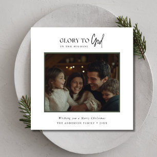 Tarjeta Festiva Gloria A Dios Navidades Fotos Saludos De Familia