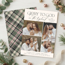 Gloria a Dios Plaid Christmas Collage Foto