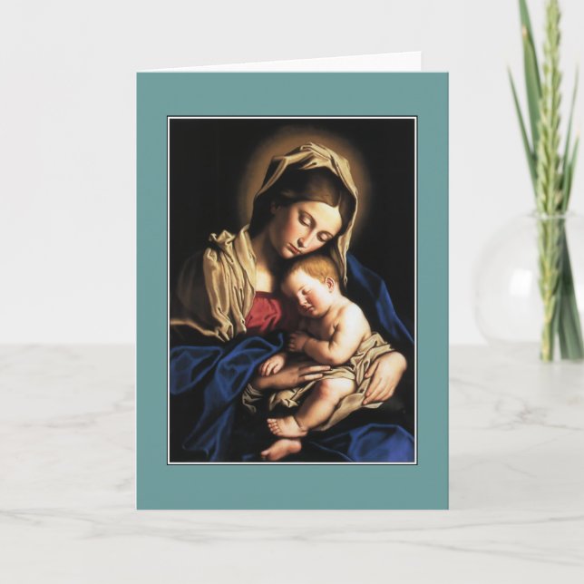 Tarjeta Festiva Gloria A Jesús Y María (Anverso)