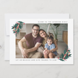 Tarjeta Festiva Gloria a la recién nacida foto religiosa del rey