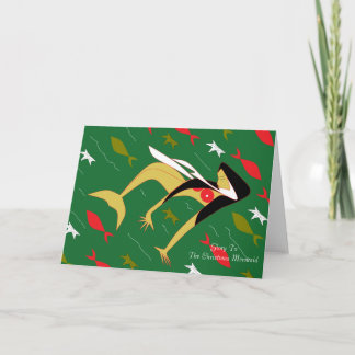 Tarjeta Festiva Gloria A La Sirenita De Los Navidades