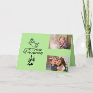 Tarjeta Festiva Gloria a nuestro rey recién nacido