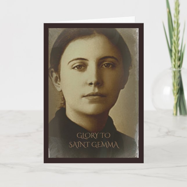 Tarjeta Festiva Gloria A San Gemma Galgani (Anverso)