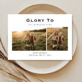 Tarjeta Festiva Gloria al recién nacido Rey Foto de la familia rel