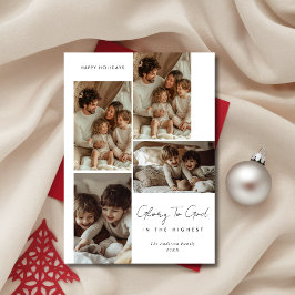 Tarjeta Festiva Gloria De Guión Moderno A Dios Navidades Religioso